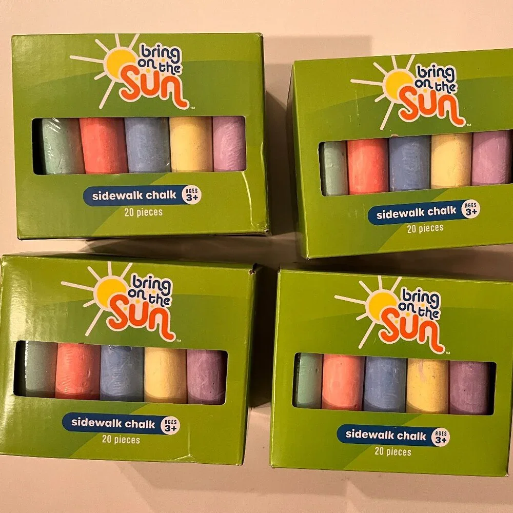 SLD Sidewalk Chalk (4 Boxes / 20 pieces per‎ box) (kids/x/) NEW